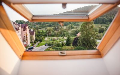 Krynica Zdrój noclegi - Apartament Górski - widok z okna